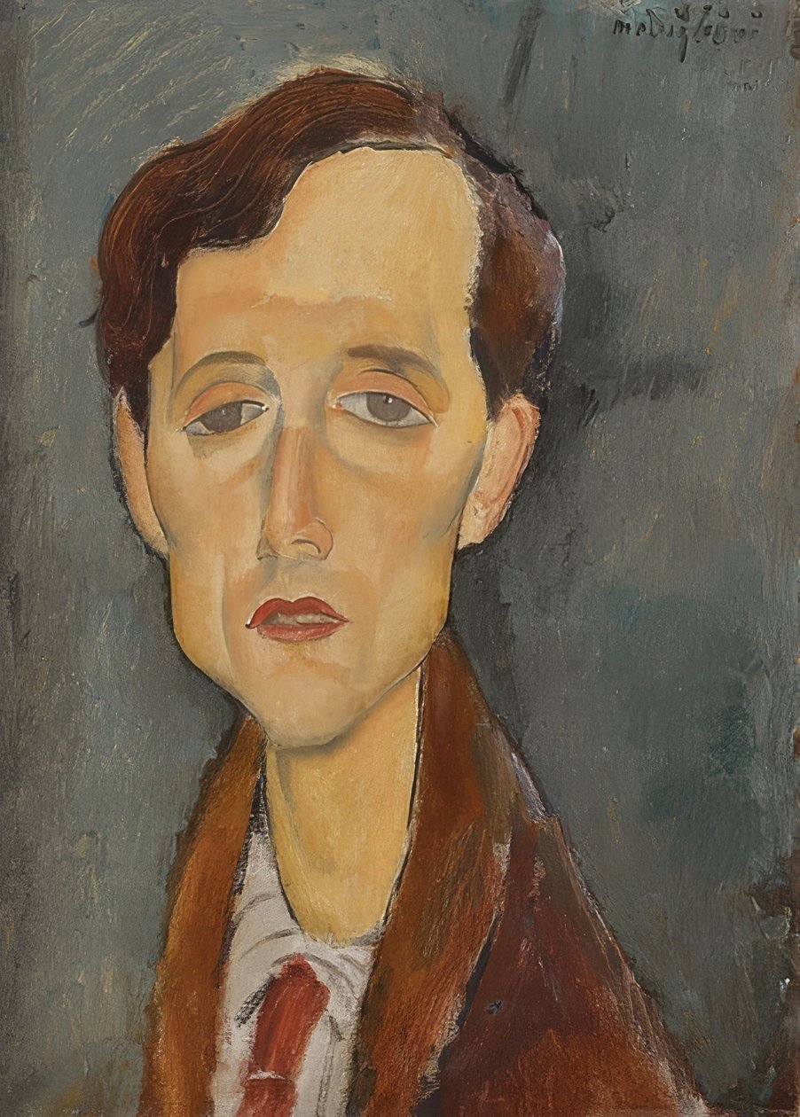 Porträtt av Franz Hellens (1881-1972). 1919 av Amedeo Modigliani