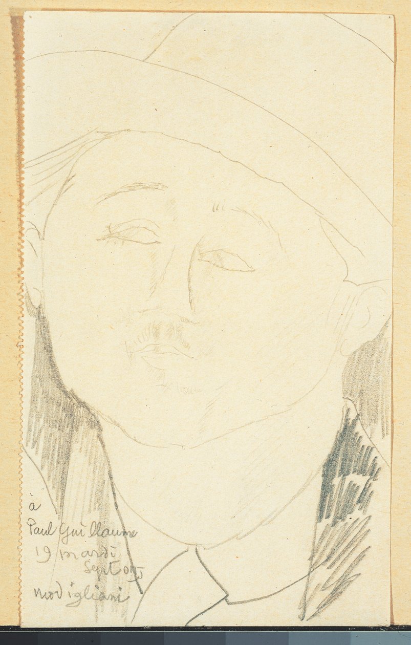 Porträtt av Paul Guillaume, ca 1916 (penna på papper) av Amedeo Modigliani