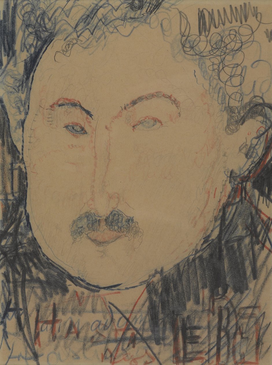 Porträtt av Adolphe Basler, ca 1916 (conté krita) av Amedeo Modigliani