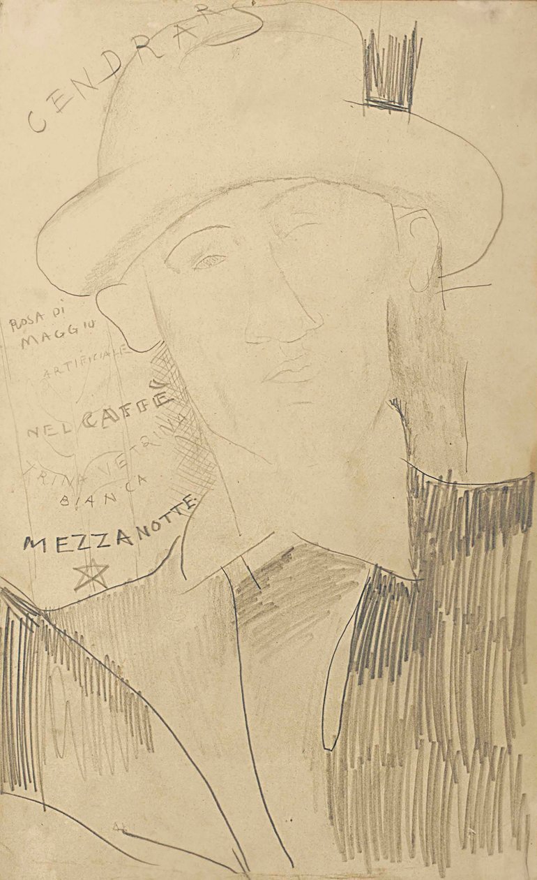 Porträtt av Blaise Cendrars, ca 1916-18 av Amedeo Modigliani
