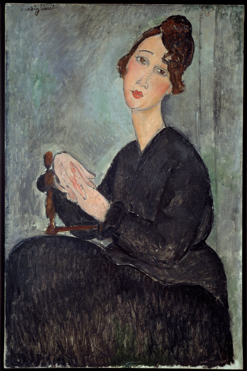 Porträtt av Dedie (Odette Hayden) Målning av Amedeo Modigliani (1884-1920) 1918 Sön. 0,92x0,6 m - Paris, musee national d