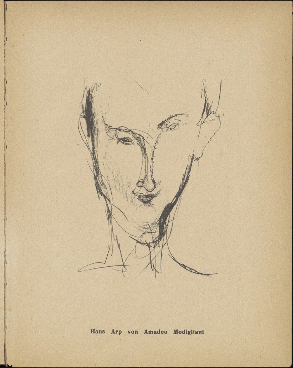 Porträtt av Hans Arp 1886-1966, 1916. av Amedeo Modigliani