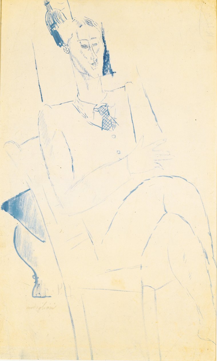Porträtt av Jean Cocteau, ca. 1916 av Amedeo Modigliani