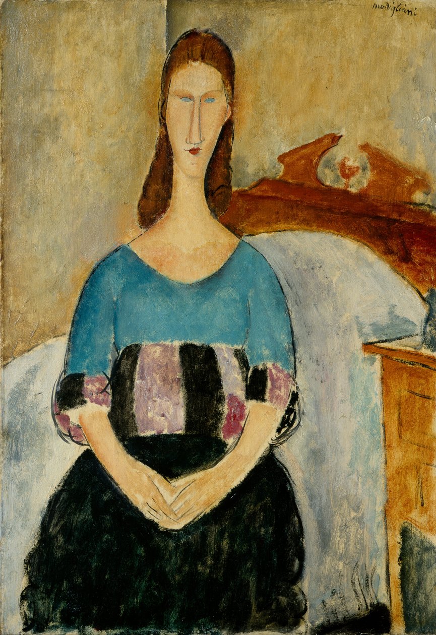 Porträtt av Jeanne Hébuterne, sittande, 1918 av Amedeo Modigliani