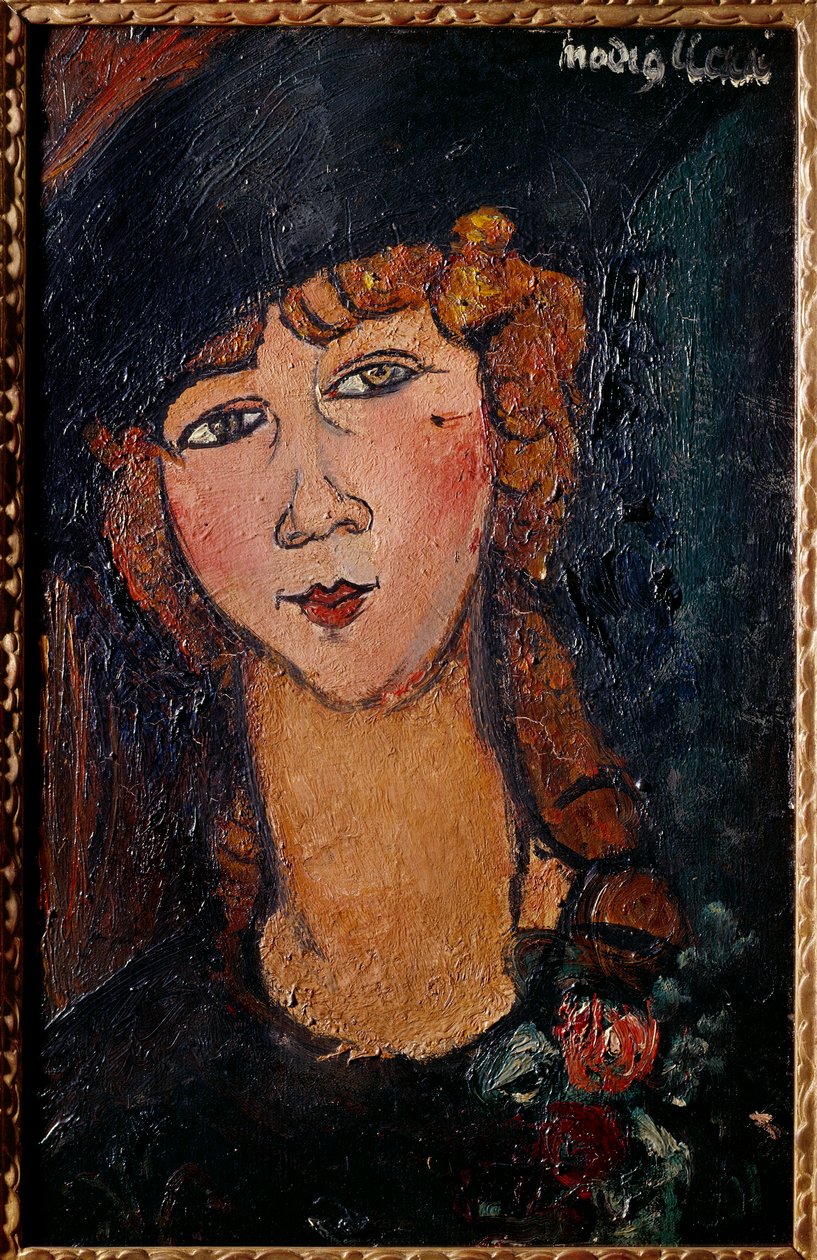 Porträtt av Lolotte-målning av Amedeo Modigliani (1884-1920) 1917 Sön. 0,35x0,55 m Paris, musee national d