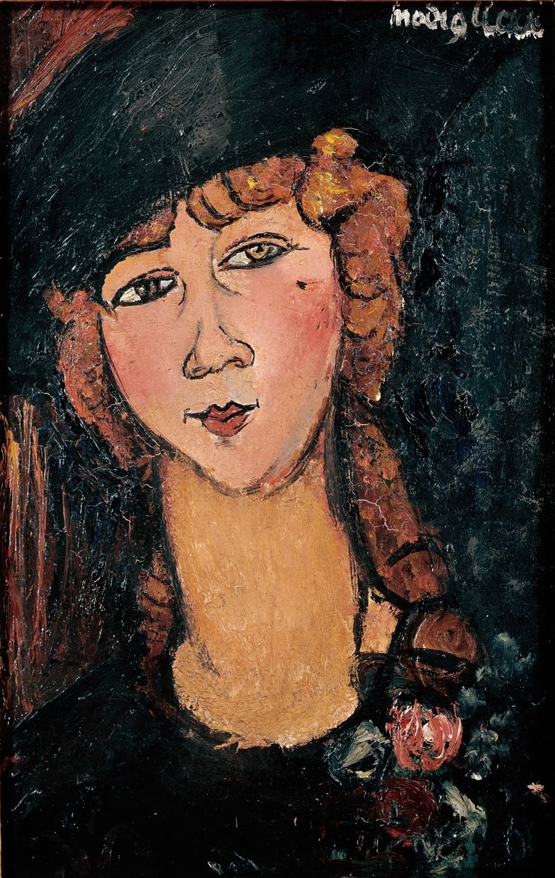 Porträtt av Lolotte-målning av Amedeo Modigliani (1884-1920) 1917 Sön. 0,35x0,55 m Paris, musee national d