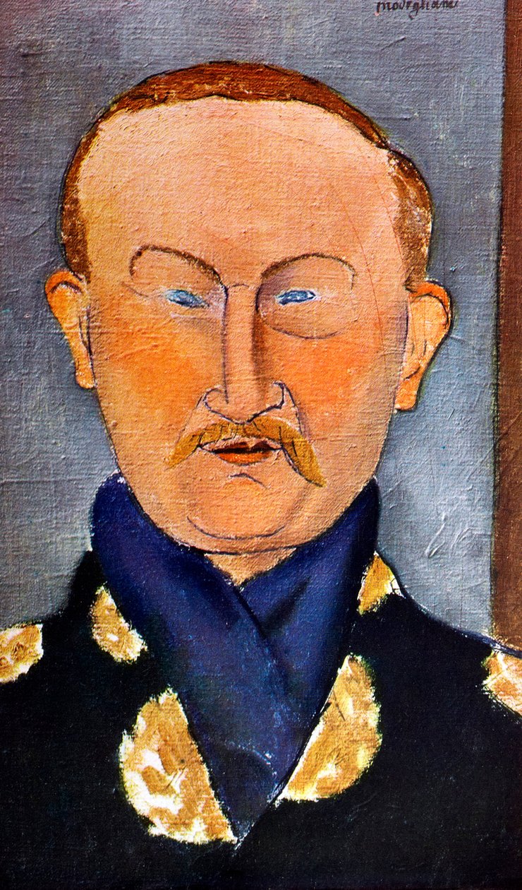 Porträtt av målaren Léon Bakst 1866-1924, 1917 av Amedeo Modigliani