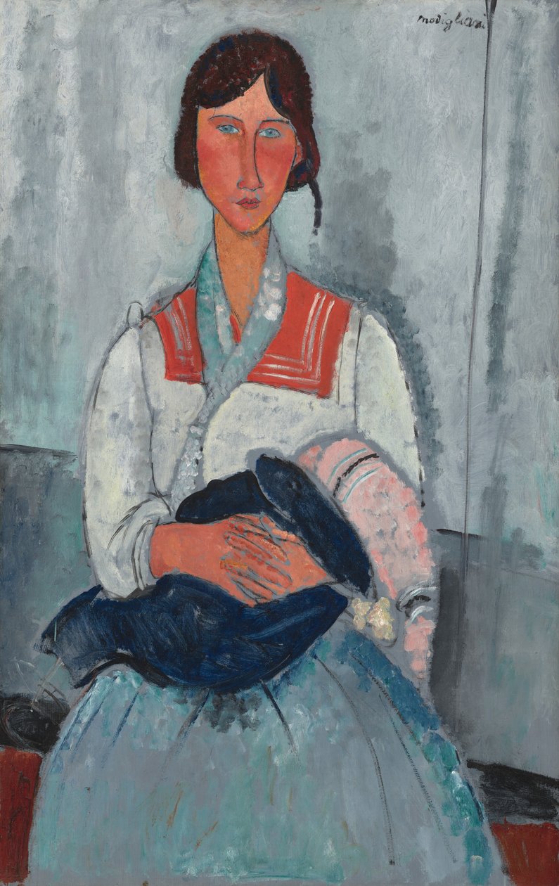 Romsk kvinna med spädbarn av Amedeo Modigliani