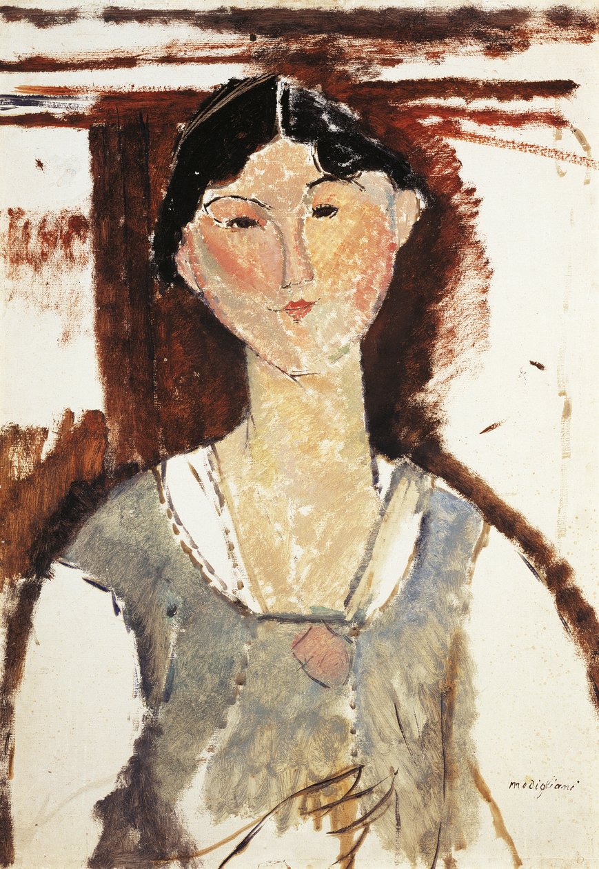 Studie för porträtt av Beatrice Hastings av Amedeo Modigliani (1884-1920), olja på kartong, 69x49 cm av Amedeo Modigliani