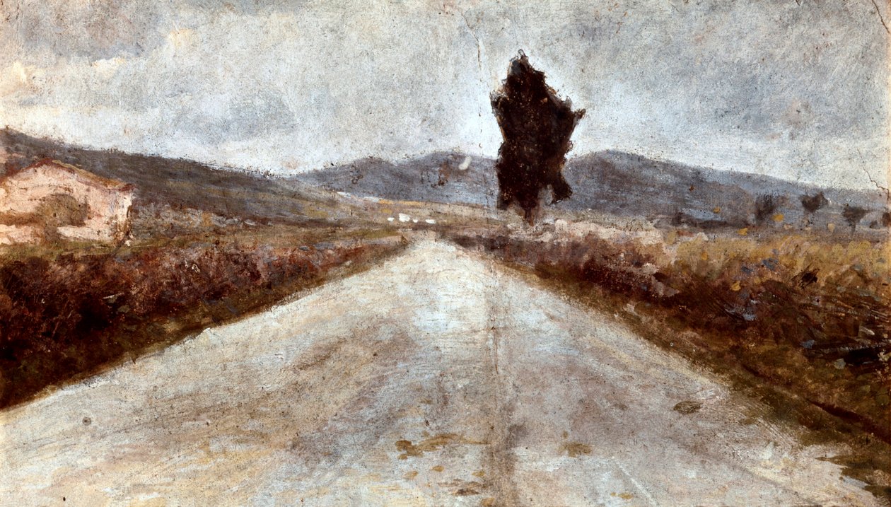 Den toskanska vägen. Målning av Amedeo Modigliani (1884-1920) av Amedeo Modigliani