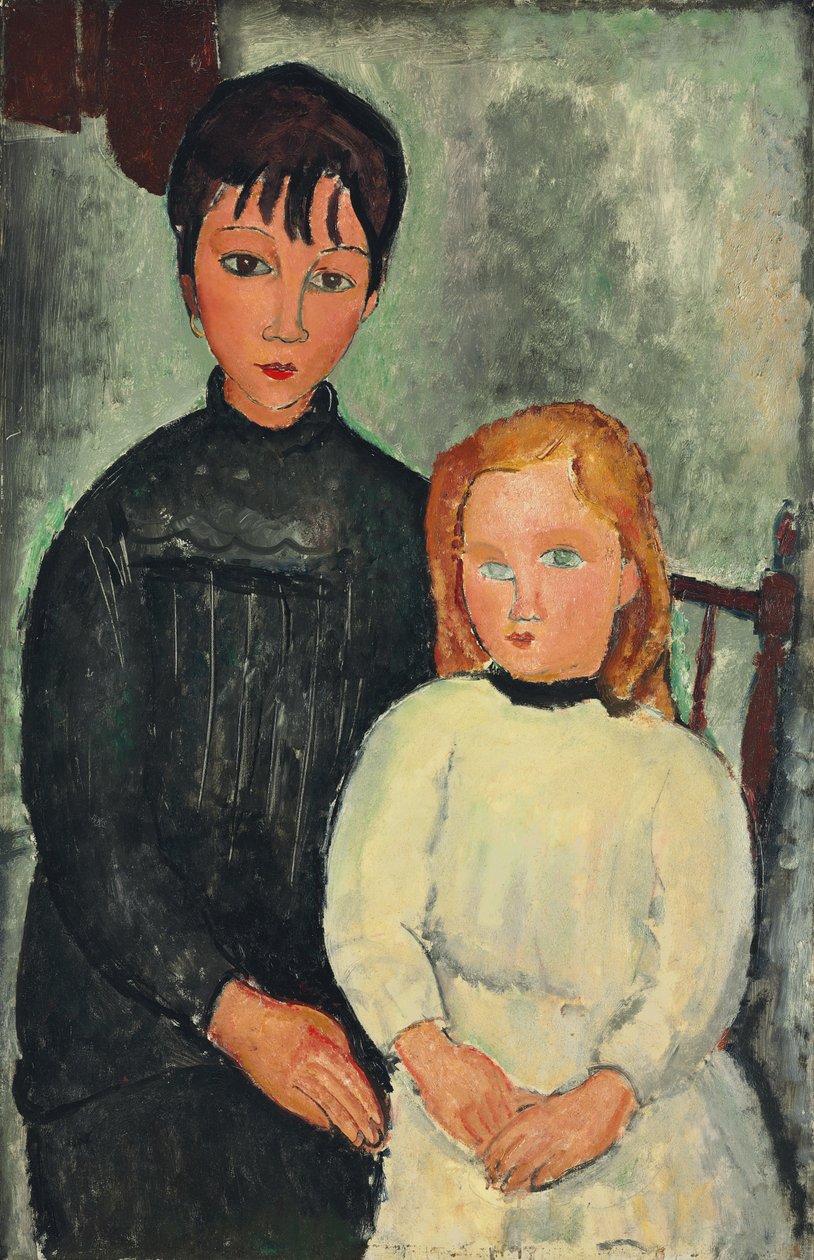 Två tjejer; De två flickorna, 1918 av Amedeo Modigliani