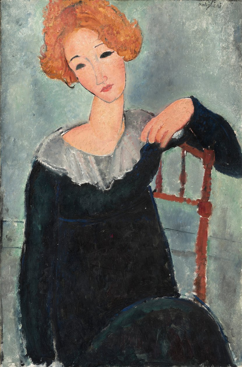 Kvinna med rött hår av Amedeo Modigliani