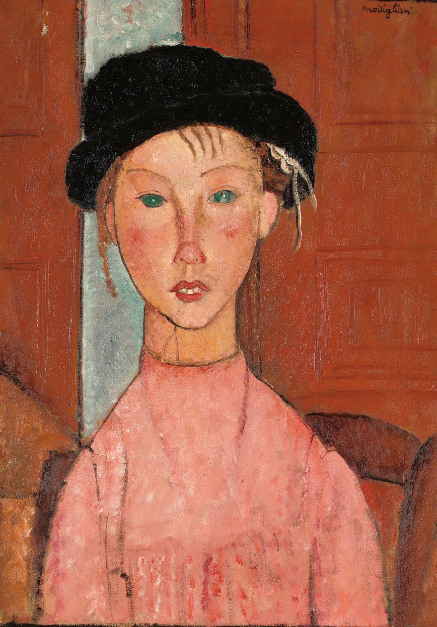 Ung flicka i en basker, 1918 av Amedeo Modigliani