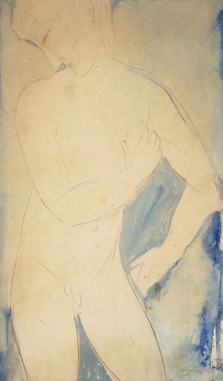 Ung naken pojke; Naken ung pojke av Amedeo Modigliani