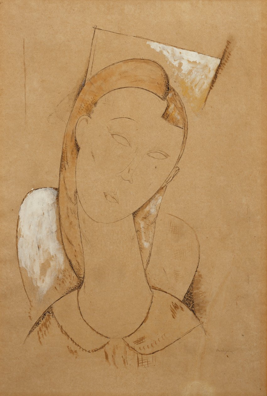 Ung kvinna; Giovane Donna, c. 1917-1918 av Amedeo Modigliani