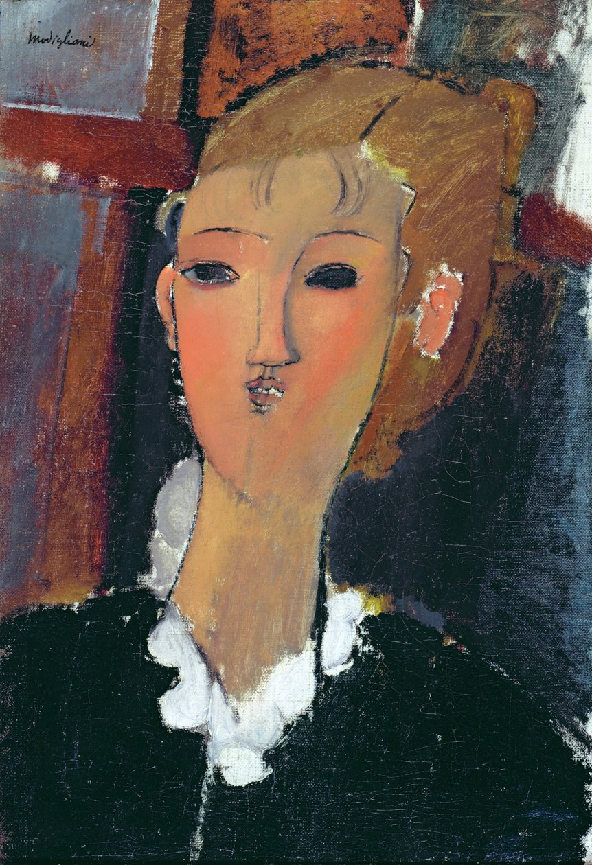 Ung kvinna i en liten ruff av Amedeo Modigliani