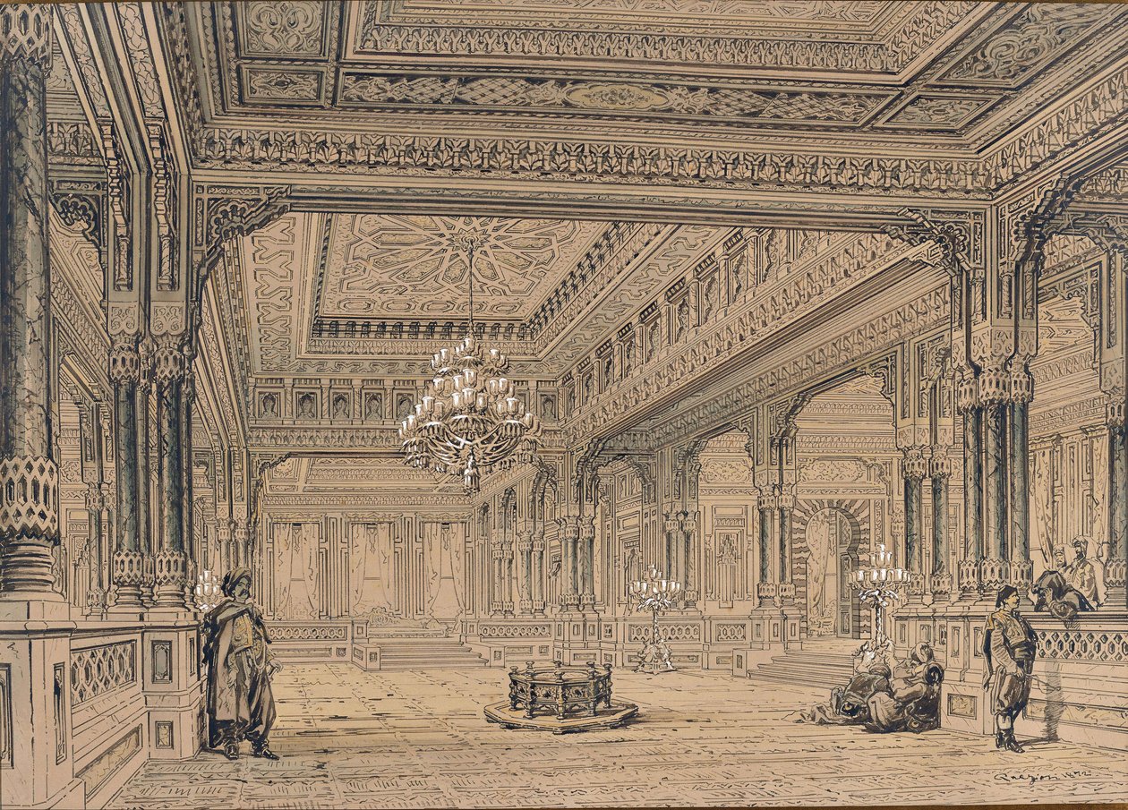 Interiör av Ciragan-palatset i Istanbul, 1872. av Amedeo Preziosi