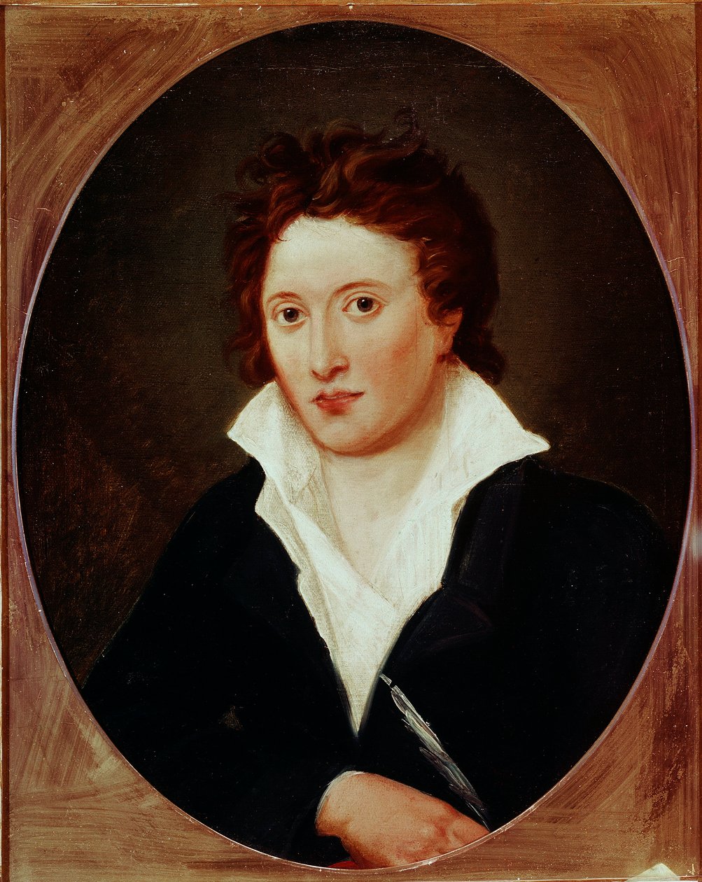 Porträtt av Percy Bysshe Shelley, brittisk poet (1792-1822). Målning av Amelia CURRAN (1775-1847) av Amelia Curran