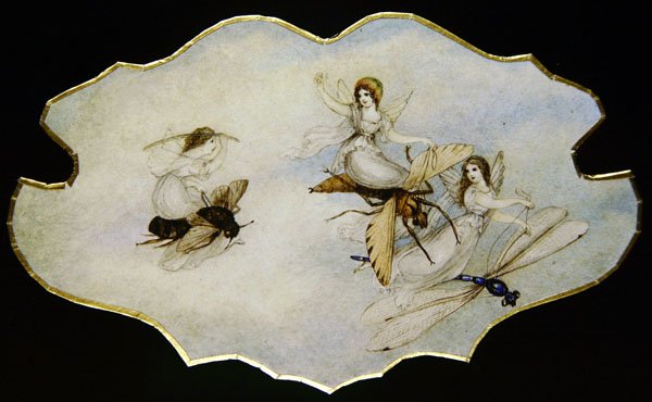 Fairies Playing on Insects, ca 1860 (akvarell och penna på papper) av Amelia Jane Murray