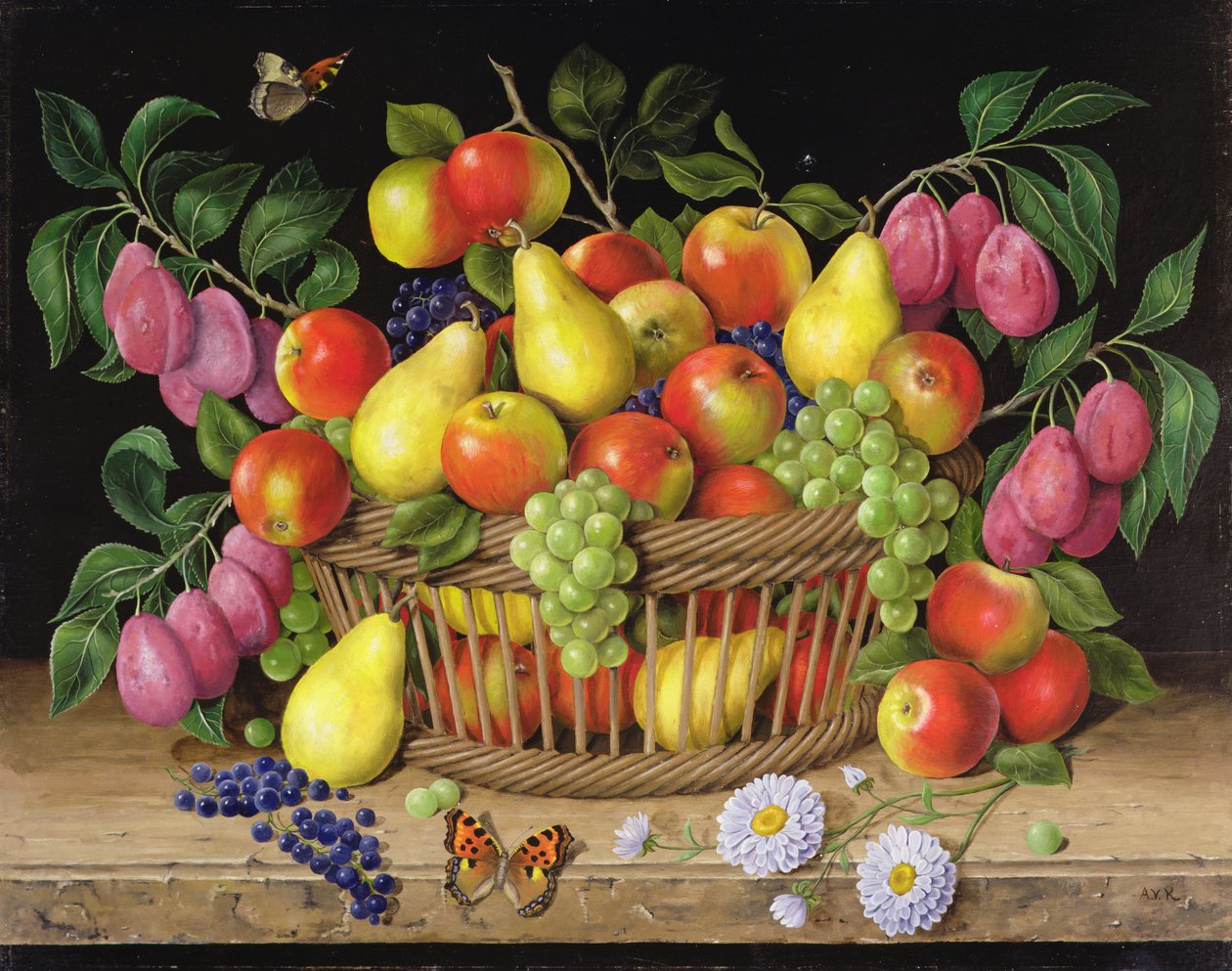 Äpplen, päron. druvor och plommon, 1999 av Amelia Kleiser