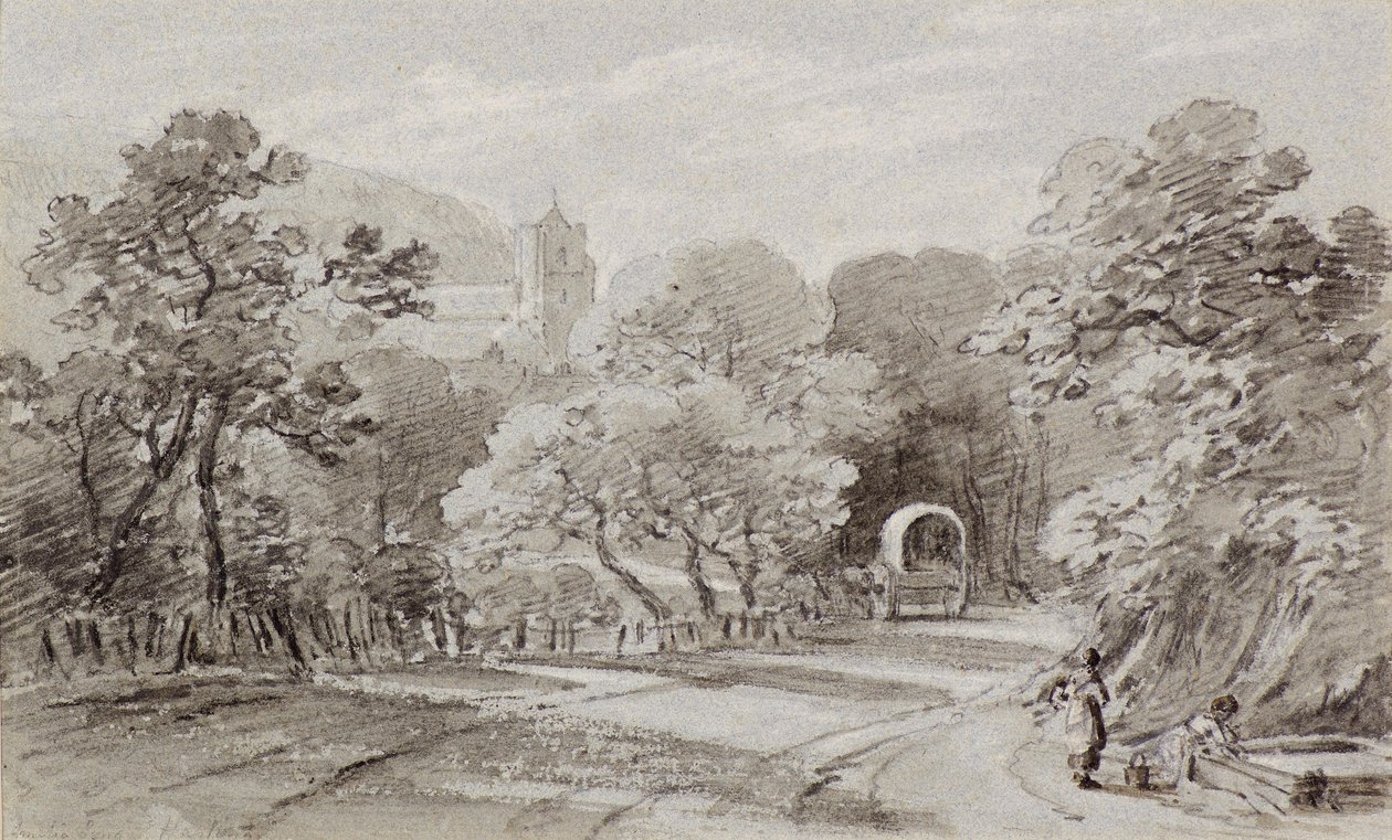 A Country Road, Hastings, ca 1803 (krita) av Amelia Long