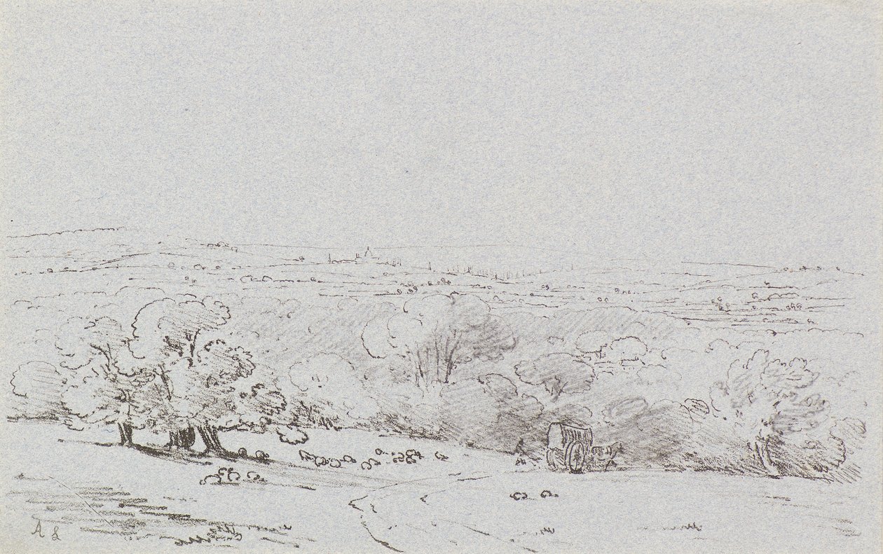 Carriage Approach to Bromley Hill, ca 1803 (etsning) av Amelia Long