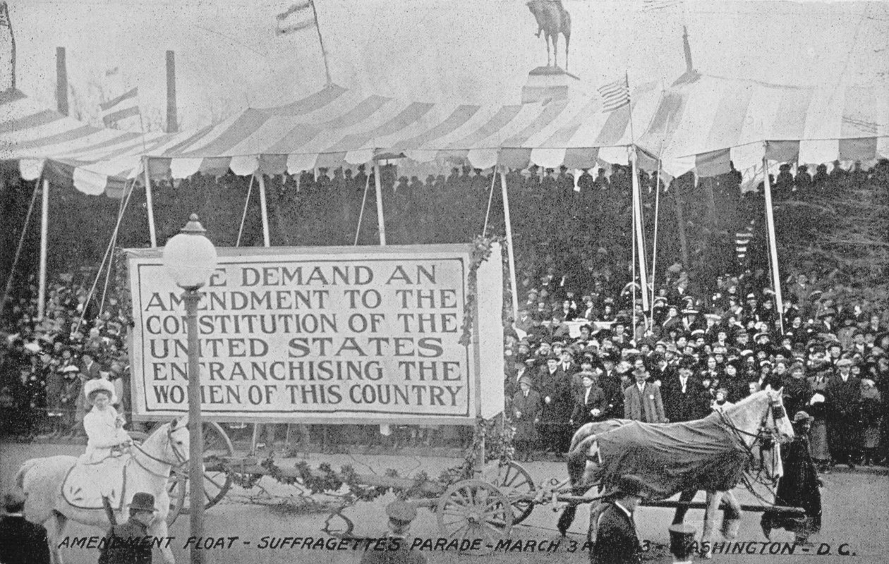 Amendment Float från Suffragettes Parade i Washington DC, 3 mars 1913 av American Photographer
