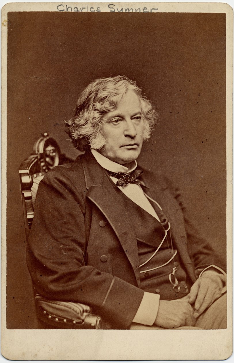 Charles Sumner (1811-74), amerikansk senator; foto av George Warren, Boston (albumutskrift) av American Photographer