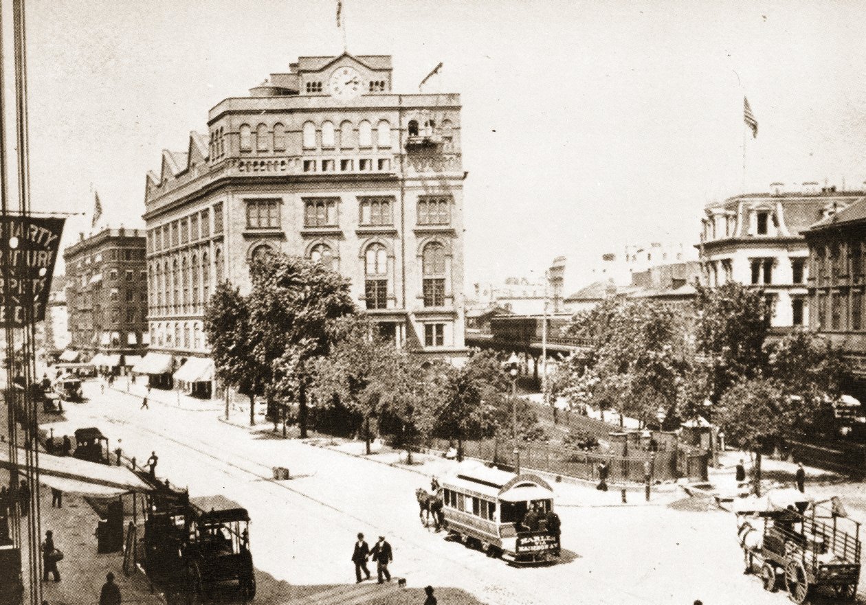 Cooper Park och Cooper Union Building, New York City, 1893 av American Photographer