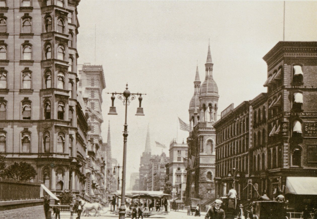 Hörn av 5th Ave. och 42nd St., New York City, 1898 av American Photographer