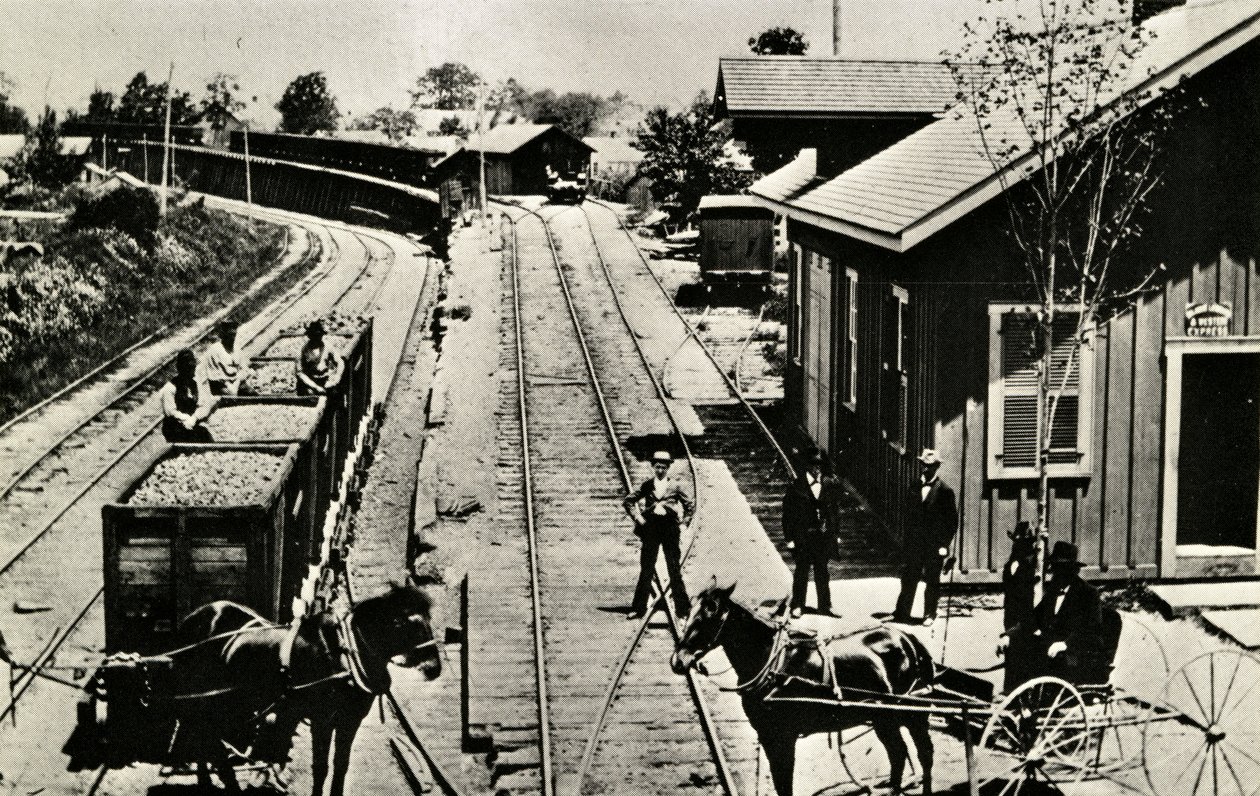 Depå och spår, Waymart, Pennsylvania, 1895 av American Photographer