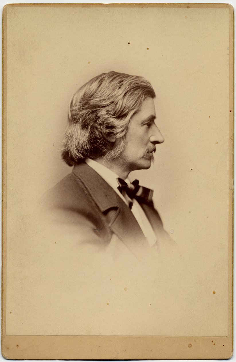Franklin Benjamin Sanborn (1831-1917), amerikansk socialreformator, journalist samhällsvetare; foto av H G Smith, Boston (albumfoto) av American Photographer