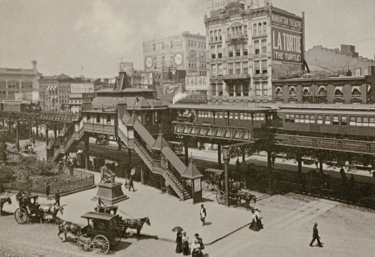 Greeley Square, sett från Broadway och 34th St., New York City, 1898 av American Photographer