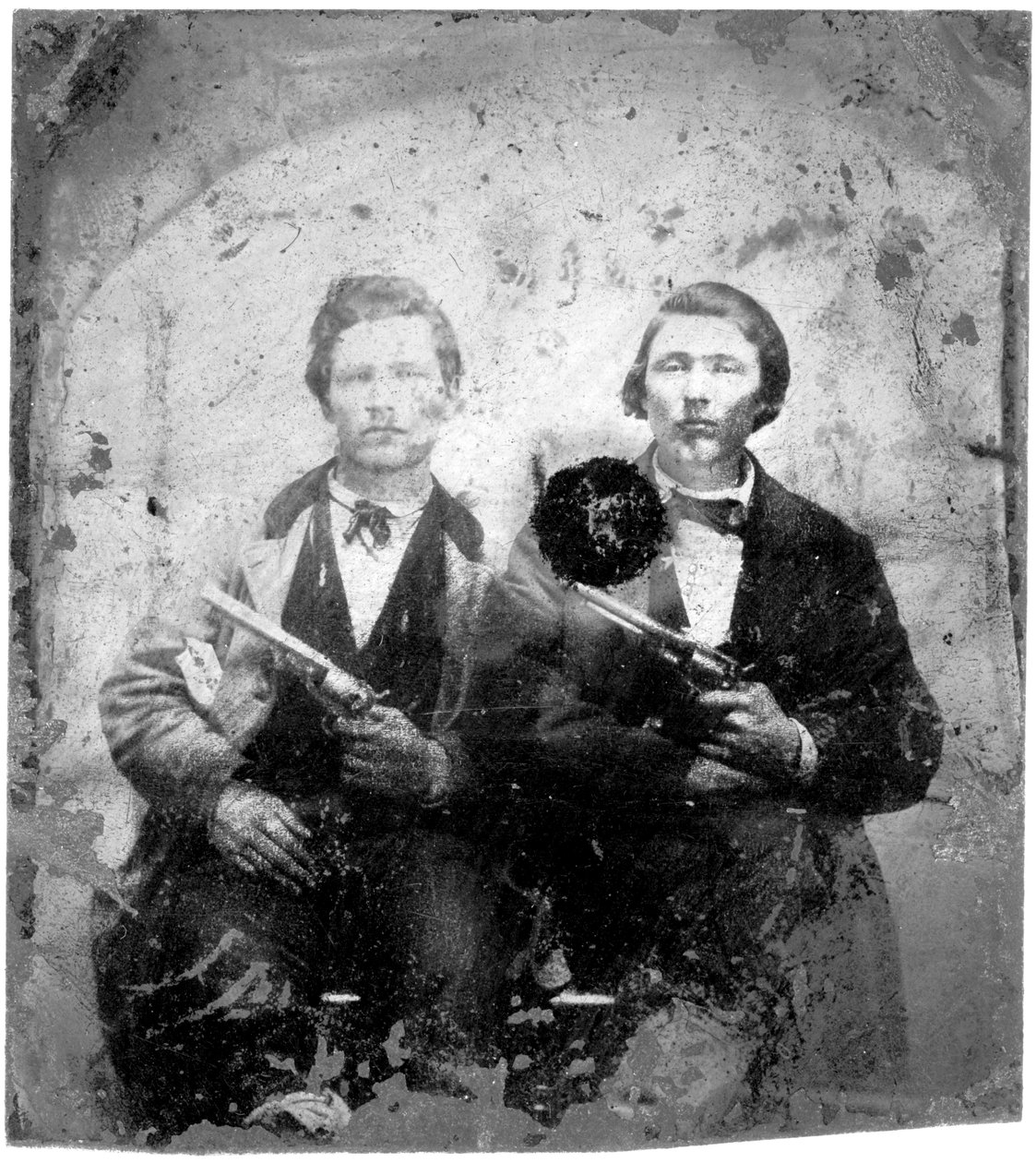 Jesse och Frank James, ca 1866-76 av American Photographer