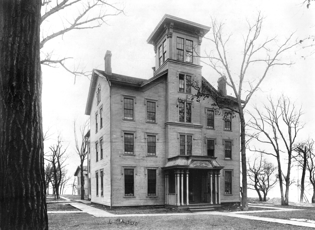Old College, Evanston, byggt 1855 av American Photographer