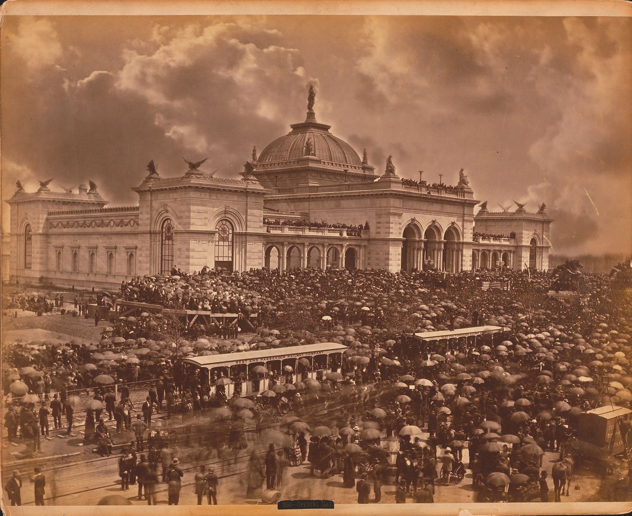 Öppningsdag: talarna, 1876 (albumintryck) av American Photographer