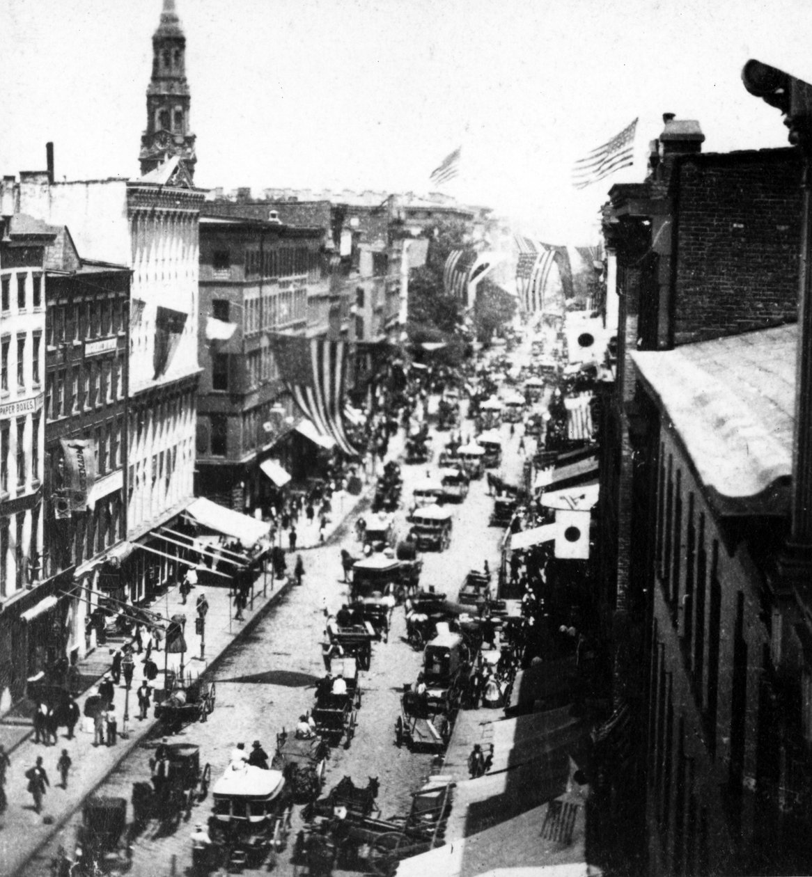 Panorama från Western Union Telegraph Office, New York, ca 1890-talet av American Photographer