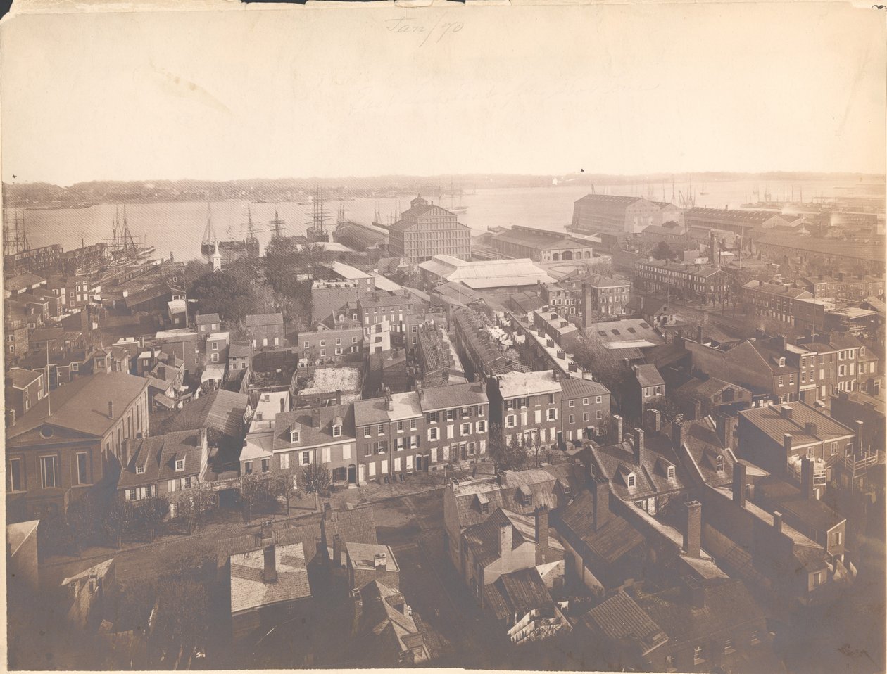 Panorama över Philadelphia, österut - österut från skotttornet, 1870 (albumintryck) av American Photographer