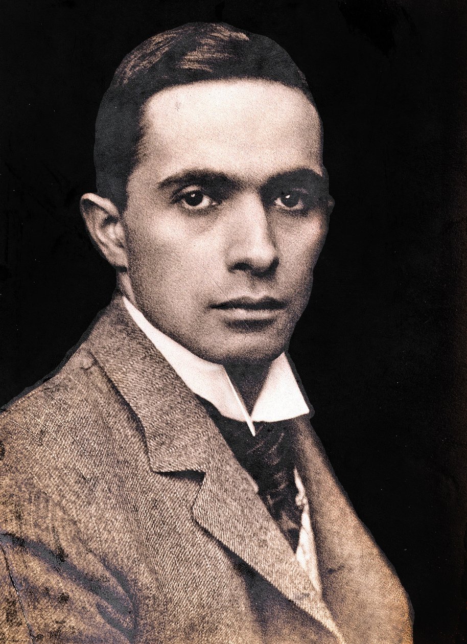 Porträtt av Joseph Christian Leyendecker, 1895 (sepiafoto) av American Photographer