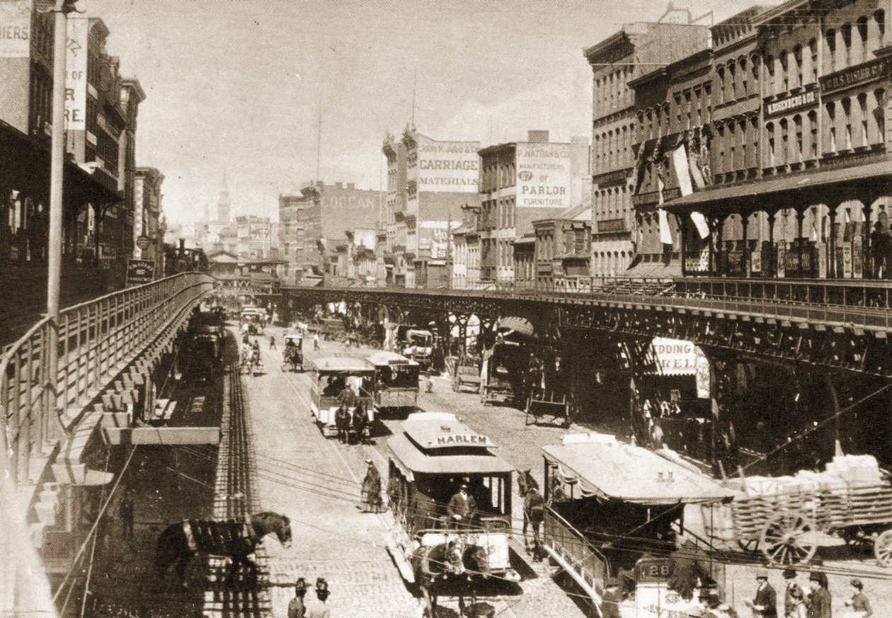 The Bowery, blickar norrut från Canal Street, New York City, 1888 av American Photographer