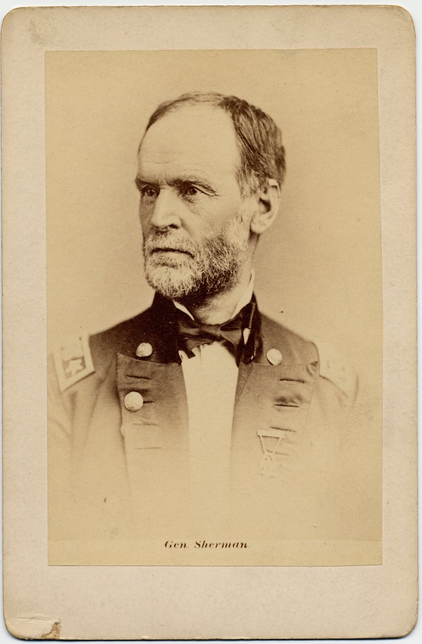 William Tecumseh Sherman (1820-91), unionsarmégeneral, överbefälhavare, US Army (albumfoto) av American Photographer