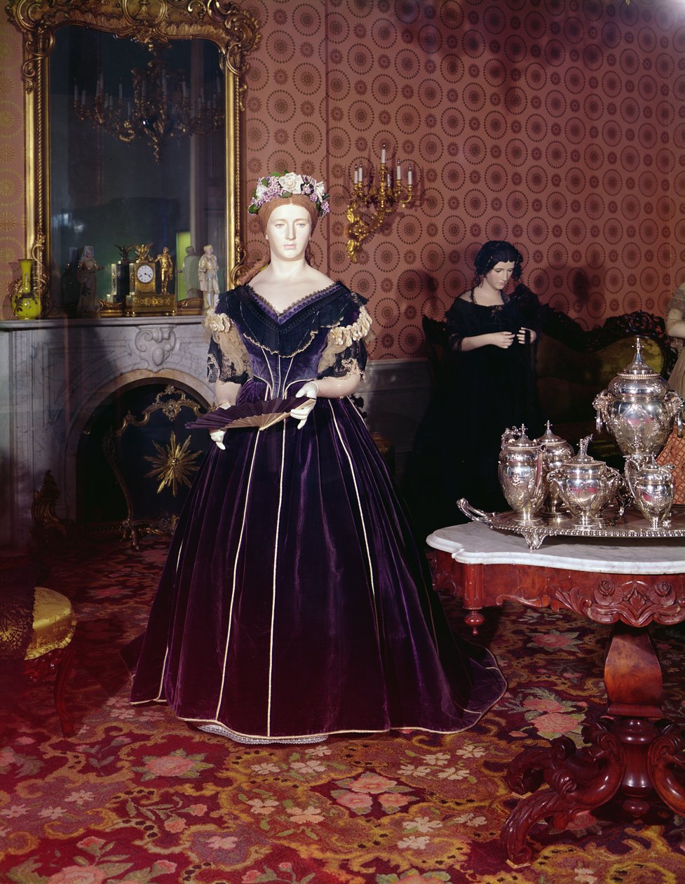 Balklänning av Mary Todd Lincoln (1818-82) av American School