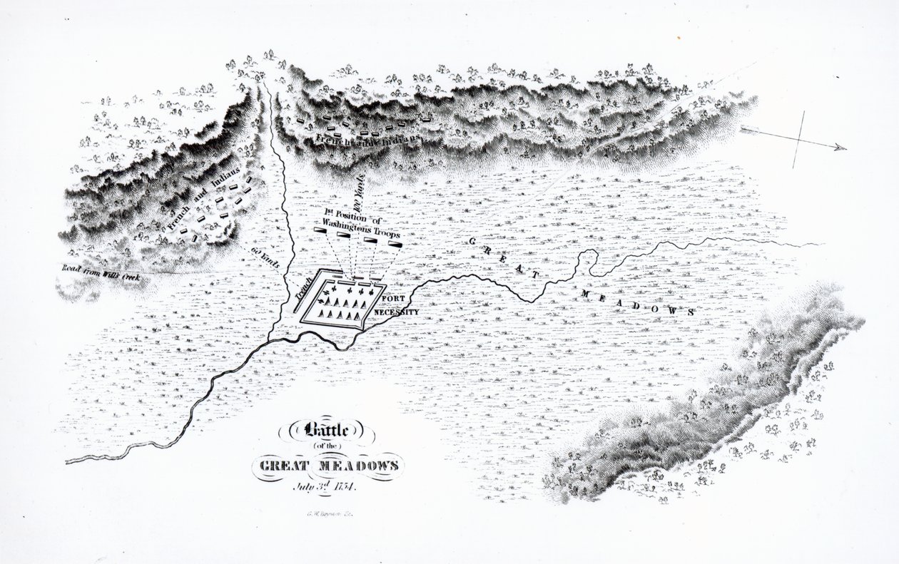 Slaget vid de stora ängarna, 3 juli 1754 av American School
