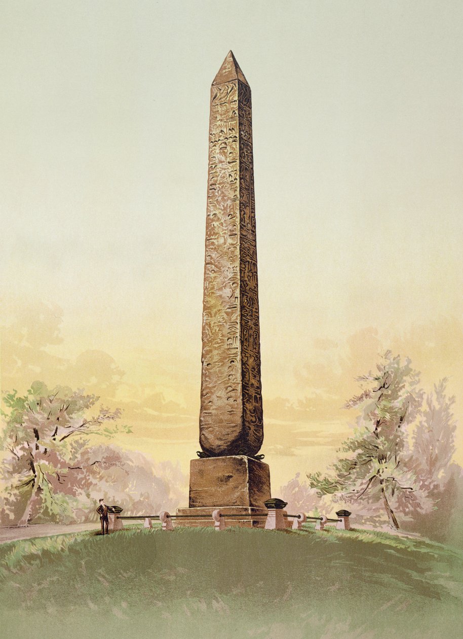 Cleopatras Needle i Central Park, New York, ca 1881 av American School
