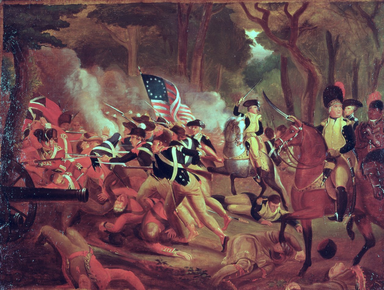 Överste William Washington vid slaget vid Cowpens, South Carolina, 17 januari 1781 av American School