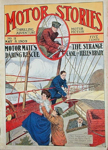 Omslagsillustration av motorhistorier, 8 maj 1909 av American School