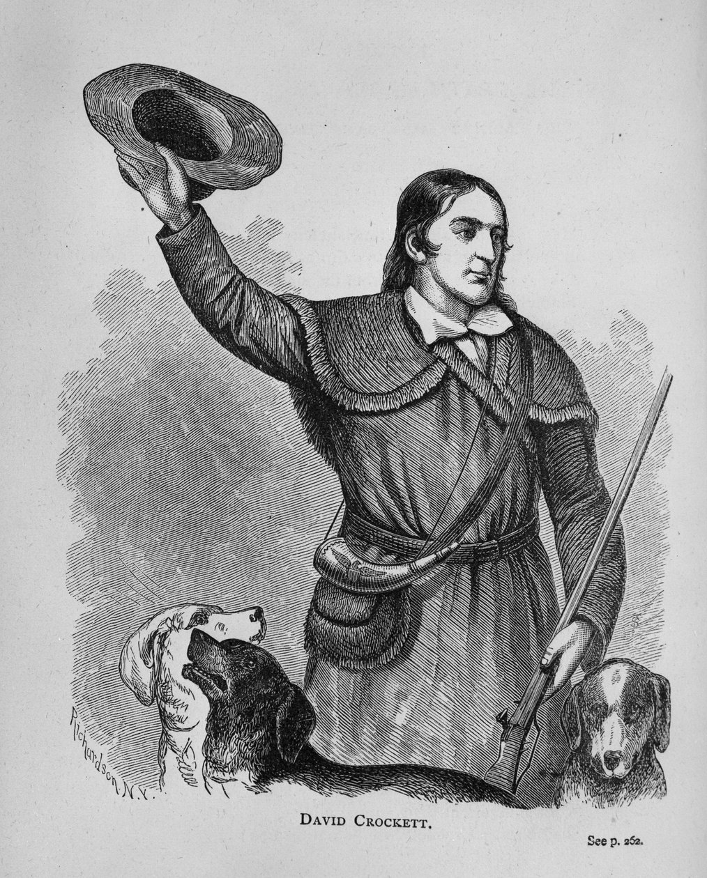 David Crockett, from Texas History Scrapbook   av American School