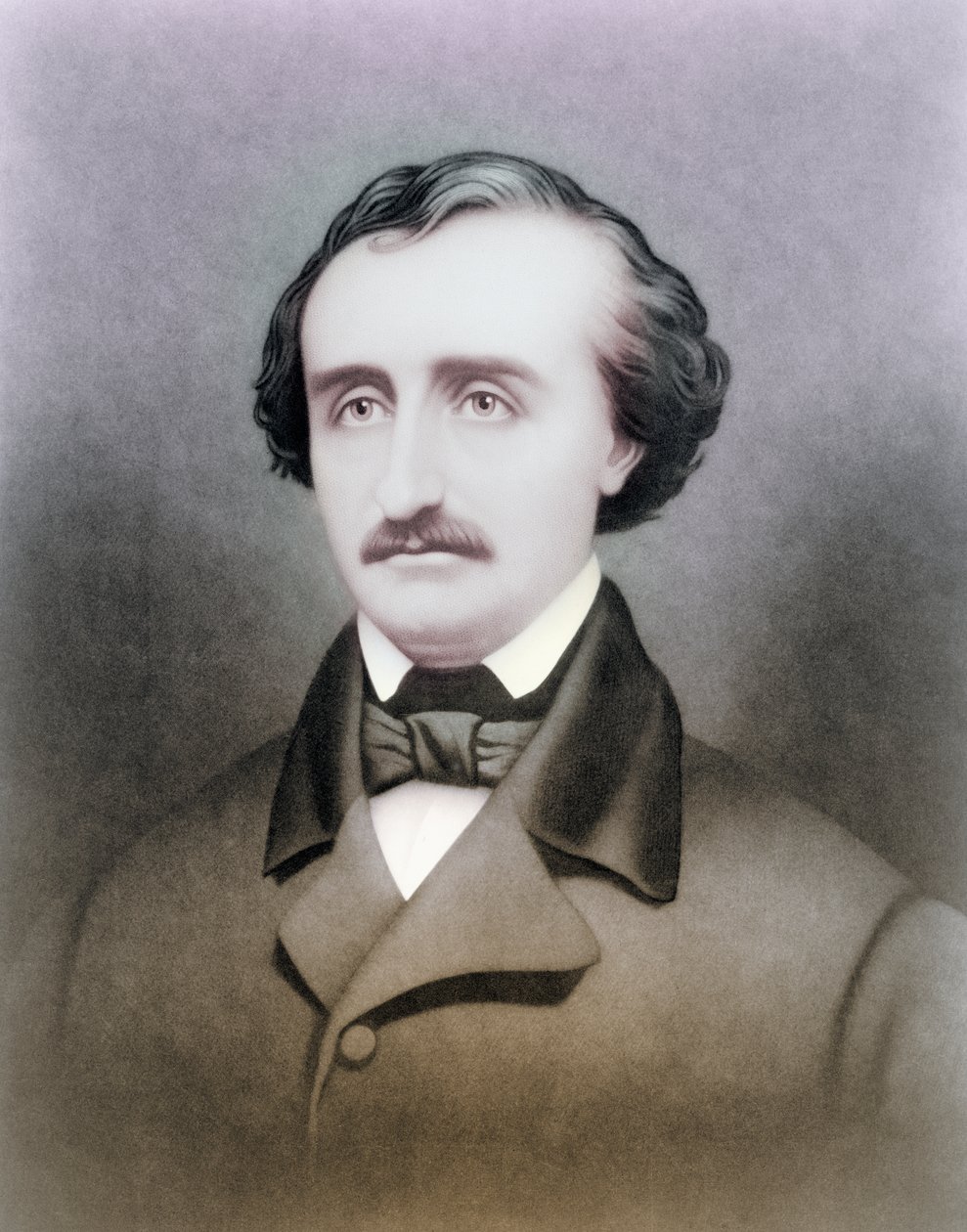 Edgar Allen Poe, efter ett 1800-talstryck, senare färgsättning av American School