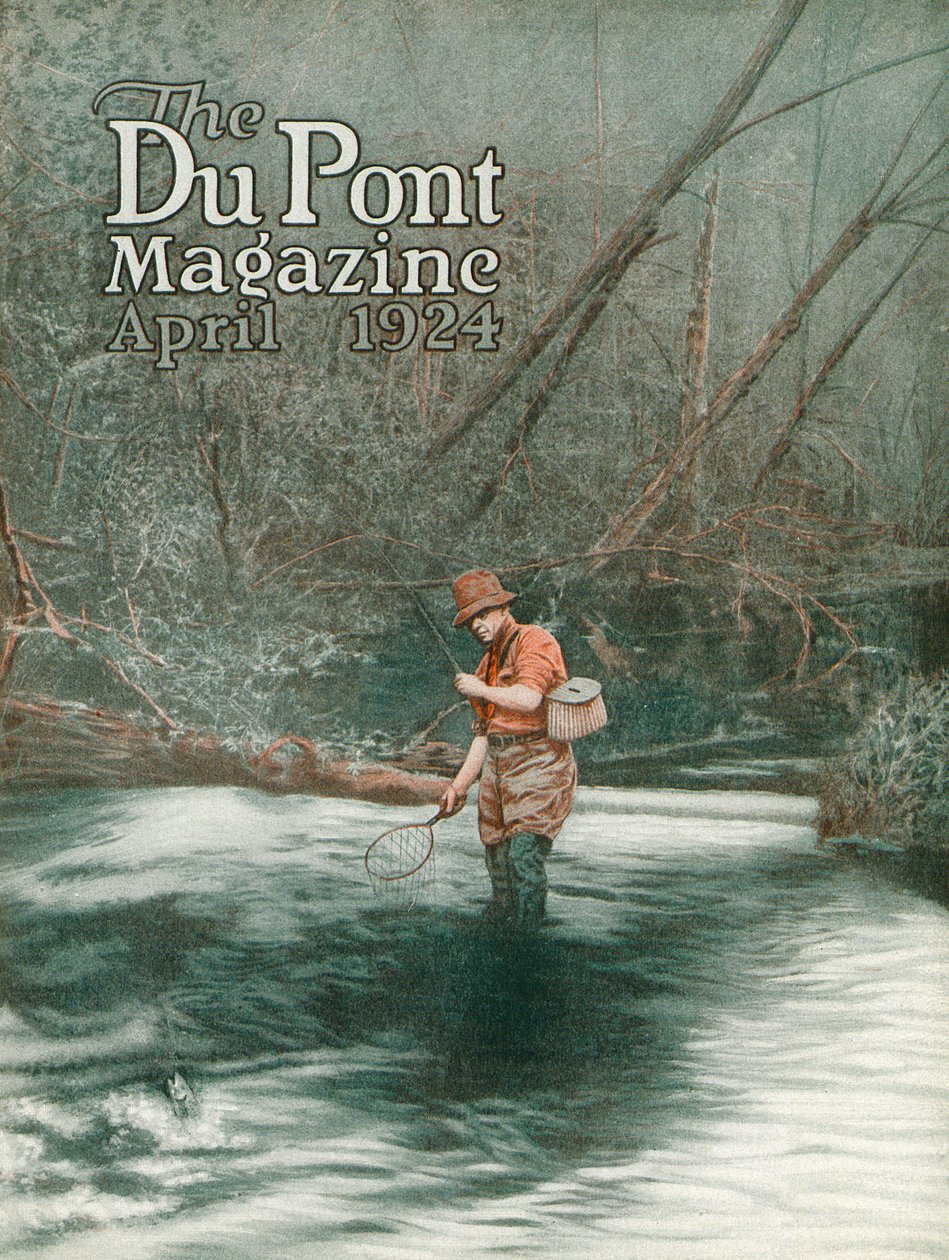 Flugfiske, framsidan av DuPont Magazine, april 1924 av American School