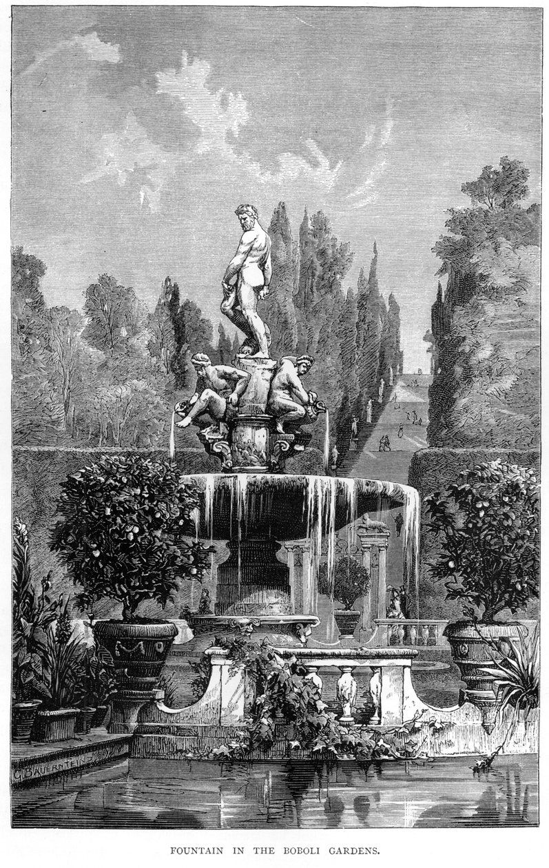 Fountain in the Boboli Gardens, publicerad av Scribner, Welford och Armstrong, New York, 1877 av American School